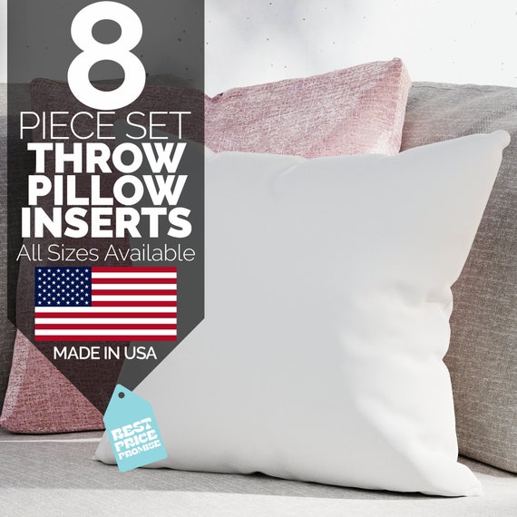 Throw Pillow Inserts With Bulk Discount Pillow Stuffing in Various Size  Made in USA From 12 Inch to 28 Inch 