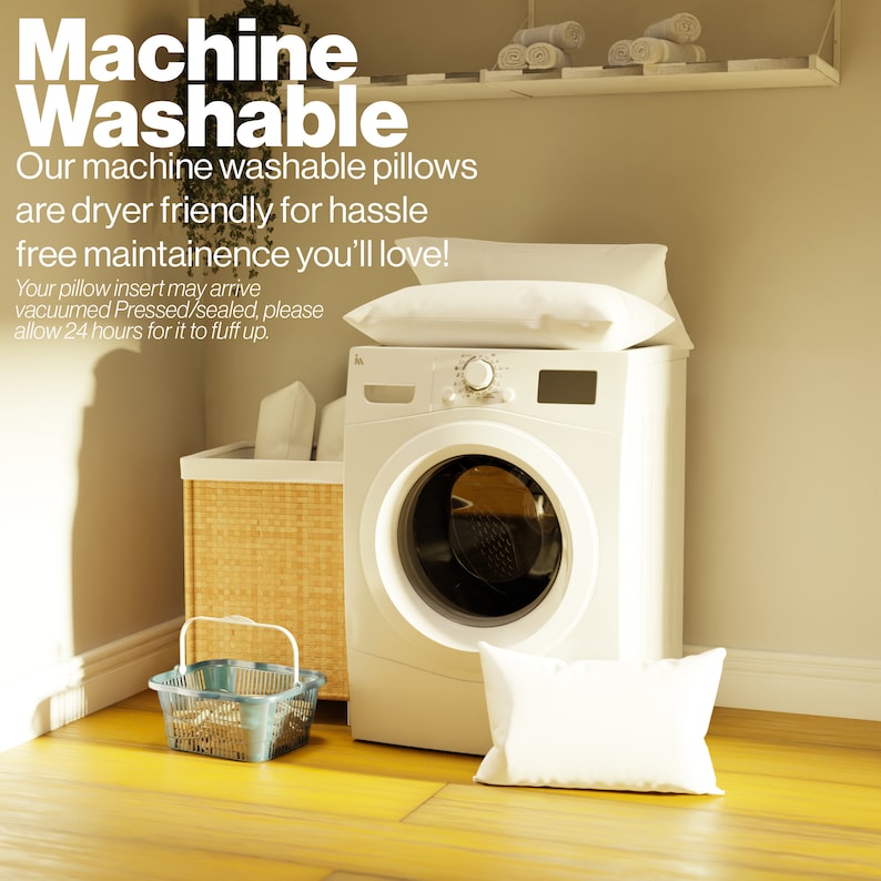 Machine washable and low maintenance sleeping pillow inserts