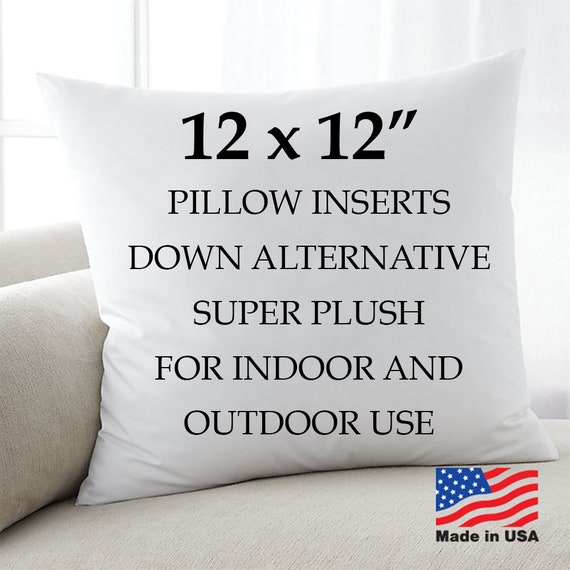 12x12 Down Alternative Euro Pillow Insert Square Throw Pillow Etsy