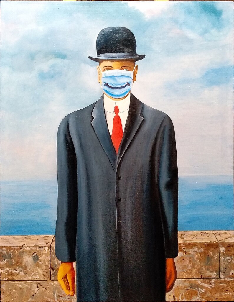 Son of Man Rene Magritte Original Oil Painting 70 by 90 cm Etsy