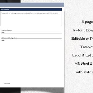Employee Form Image Header Employee Exit Interview Form Editable and Printable Template | HR ...