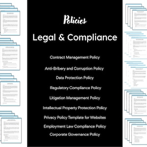 Legal and Compliance Policy Bundle | 9 Editable MS Word Templates | Business Contracts and Policies | Instant Download | Business Legal Doc