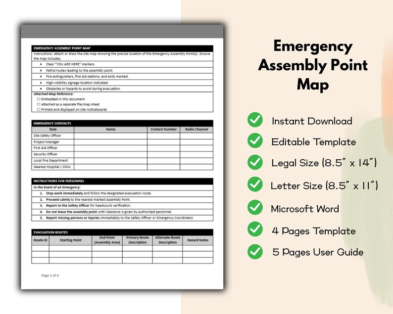 Emergency Point.pdf Construction Company Emergency Assembly Point Map Form Editable and ...