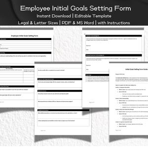 Employee Initial Goals Setting Form Editable and Printable Template ...