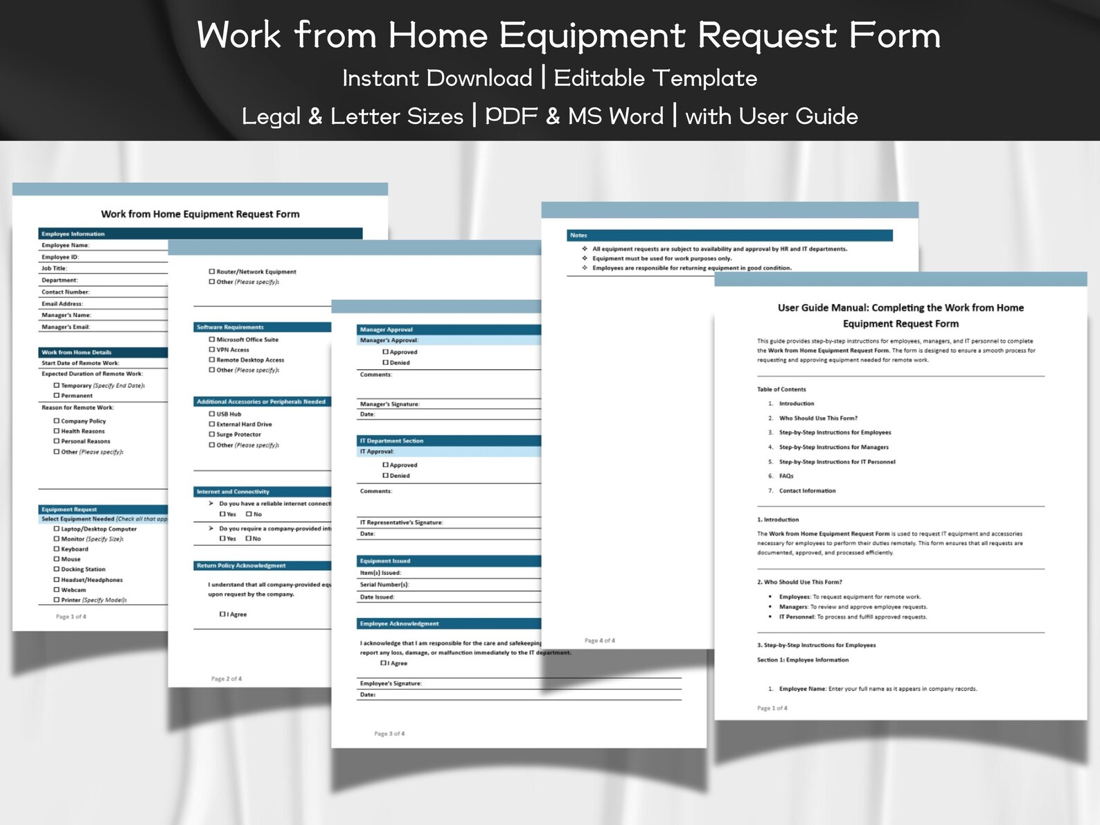 Work From Home Form.pdf Work From Home Equipment Request Form Editable and Printable Template ...