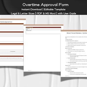 Overtime Approval Form Editable and Printable Template | Employee ...