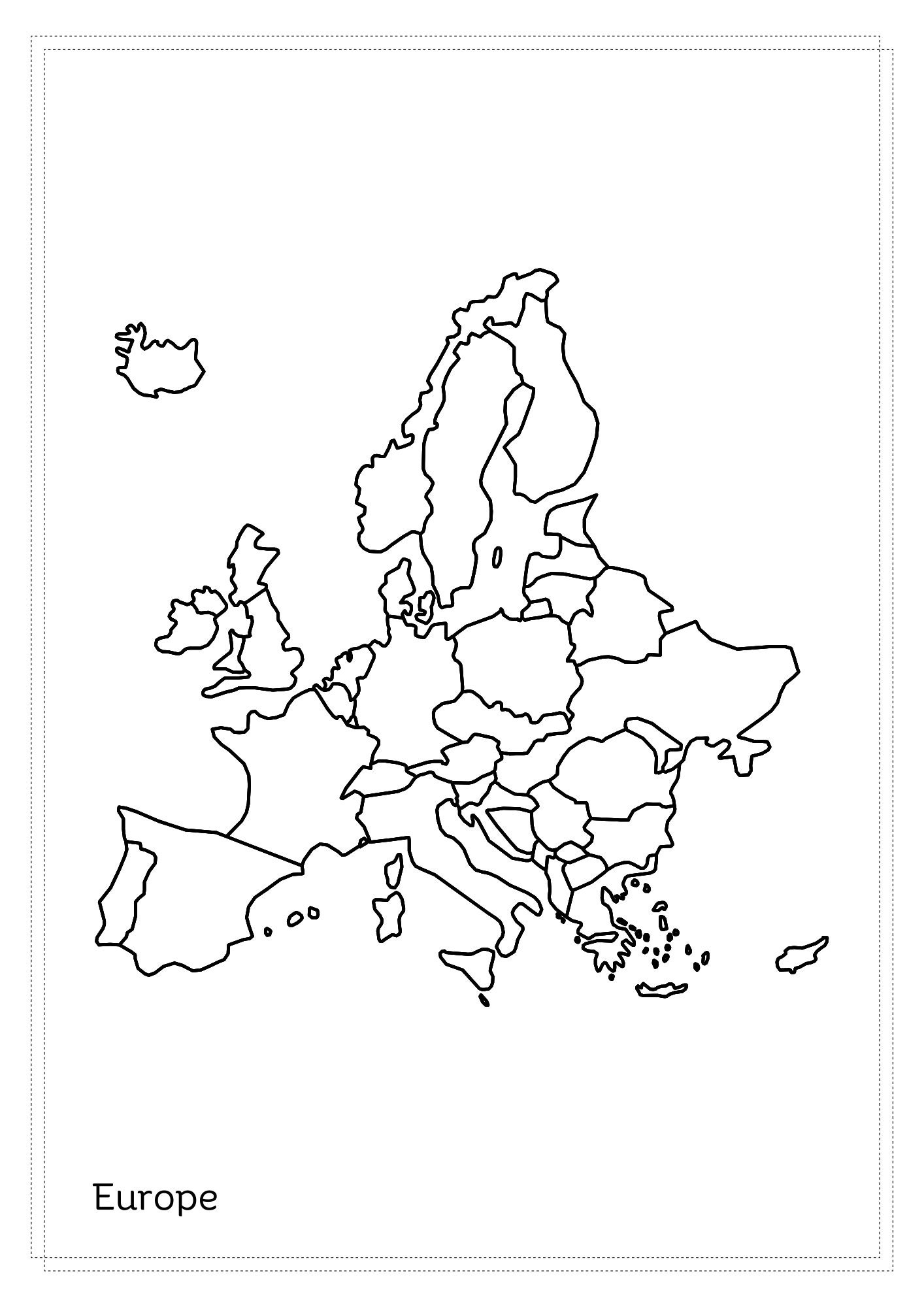 Printable Continents World Map Minimalist Style - Etsy