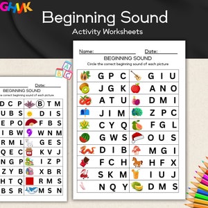 Printable Beginning Sound Letters Activity Worksheet Home School ...