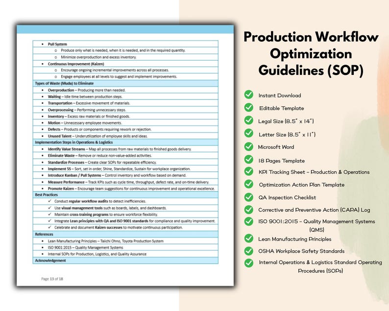 Production Workflow Optimization Guidelines