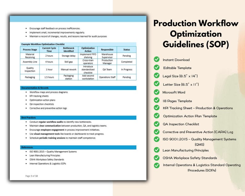 Production Workflow Optimization Guidelines