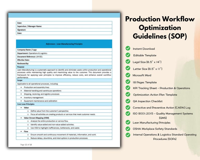 Production Workflow Optimization Guidelines
