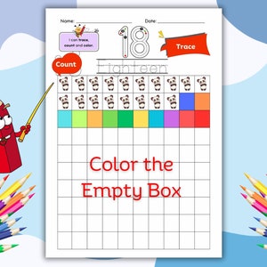 Printable 0 to 100 Numbers Trace Count and Color Activity