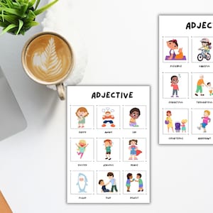 ADJECTIFS imprimables | Flashcards | Parties du discours | Éducation | Matériel d'apprentissage | Imprimables pour la classe
