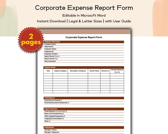 Microsoft Word Expense Report Template