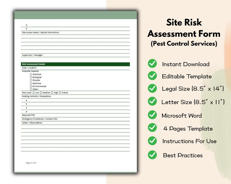 Site Risk Assessment Form