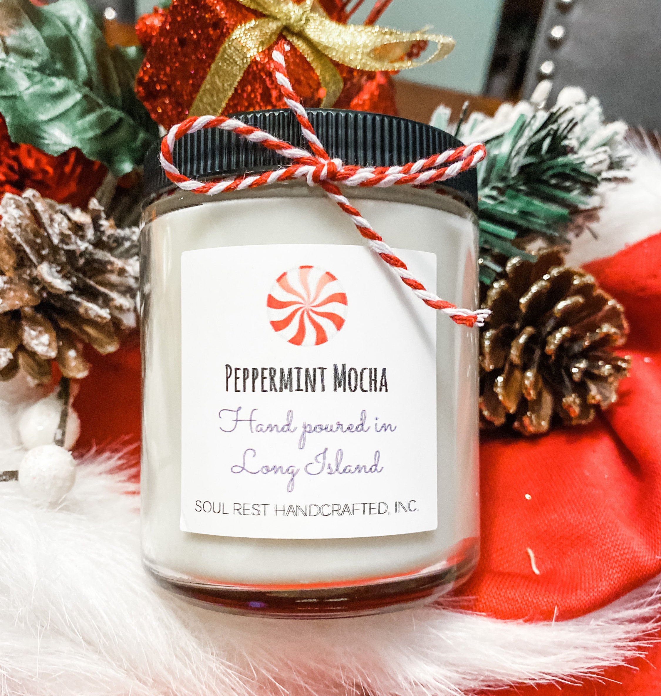 Christmas Candle/ Christmas Scented Candle/ Peppermint Mocha Etsy