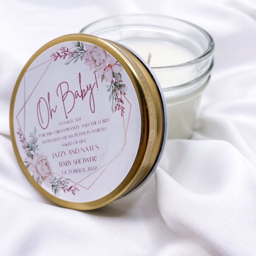 Personalized Baby Shower Candle Favors: 4oz Soy Jelly Jar - Etsy