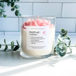 Dark Rose 9oz Flower Candle//Mother’s Day  Candle//Mother’s Birthday Gift Sets//Gifts for mom//Peony Candle//Definition of  Mother Candle//