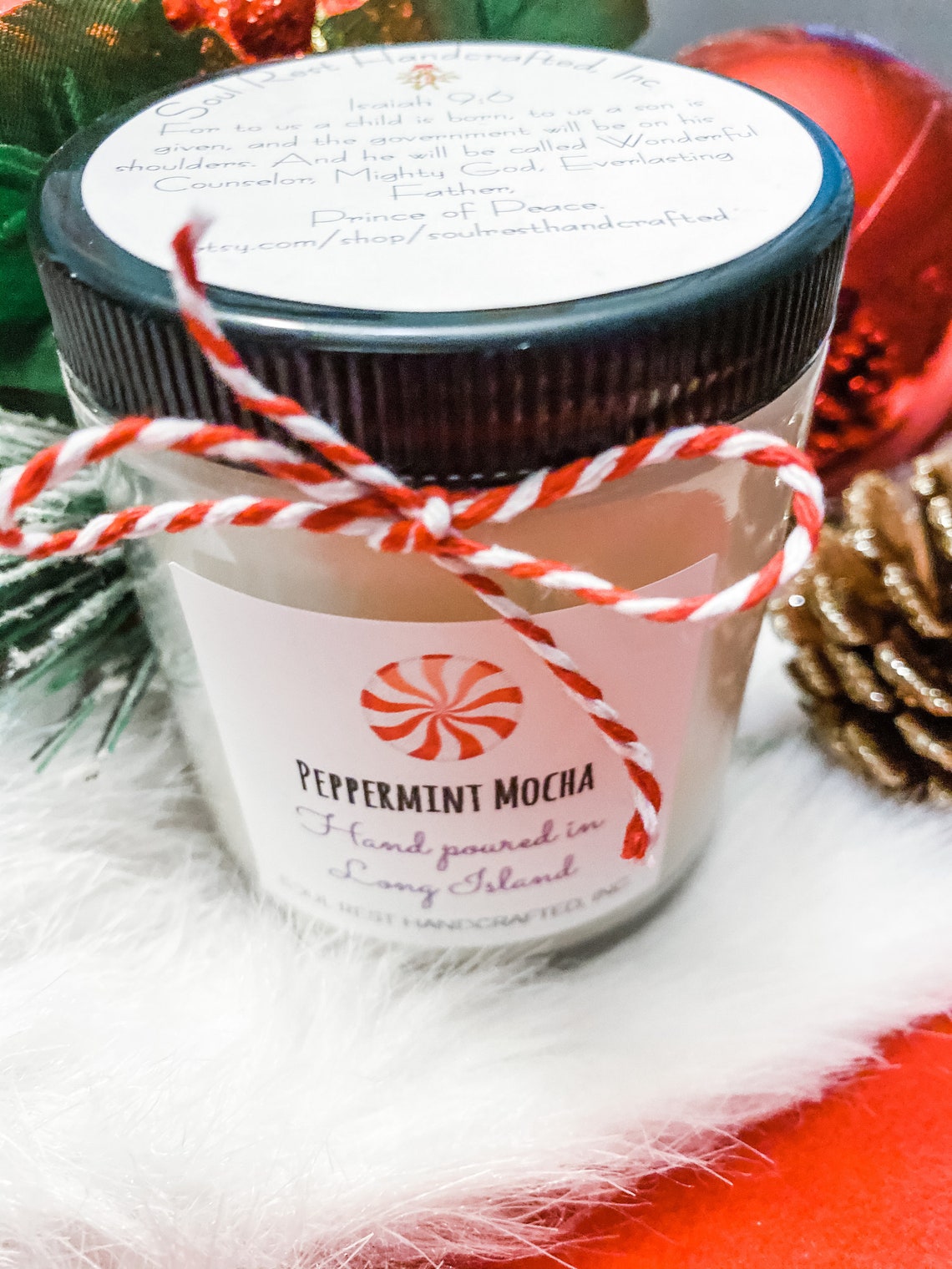 Christmas Candle/ Christmas Scented Candle/ Peppermint Mocha Etsy