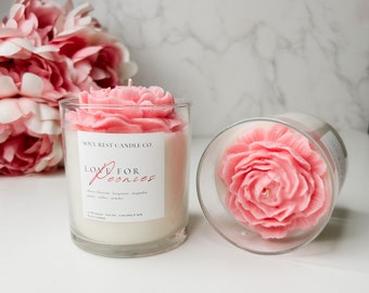 Peony Candle//Mother's Day Candle//Flower Candle//Vegan Candle//Birthday gifts//Gifts for her//Peony Candle//Mother's day Gift