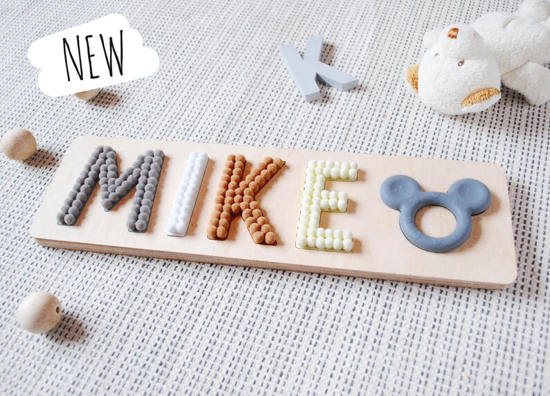 Name puzzle wooden name puzzles for baby boy Etsy