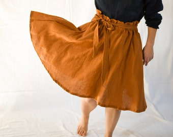 Paperbag Skirt "Dahlia" from linen