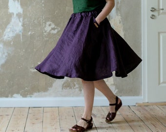 Linen skirt "Chrysanthemum", circle skirt, for wedding or baptism, bridesmaid