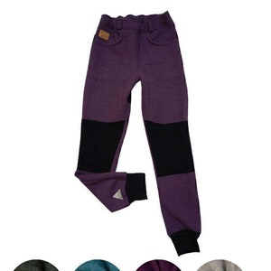 Wool trousers adults unisex, with cuffs and embroidery