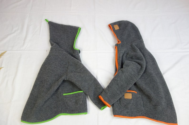 mulesing free pure new wool Flece jacket Heather from organic wool-fleece for children Merino girls boys GOTS