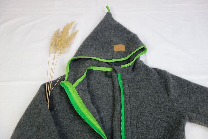 mulesing free pure new wool Flece jacket Heather from organic wool-fleece for children Merino girls boys GOTS