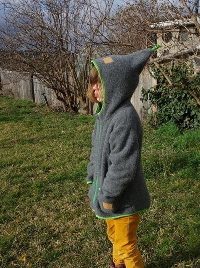 mulesing free pure new wool Flece jacket Heather from organic wool-fleece for children Merino girls boys GOTS