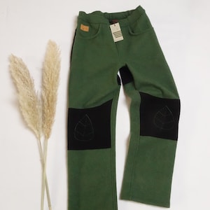 Pantalón de paseo "Haya" para adulto, unisex, sin puños en los tobillos, con rodillas bordadas