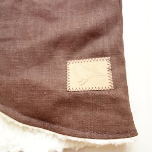 Vest Yarrow from linen with embroidery, brown, for children, girls, boys, brown image 2