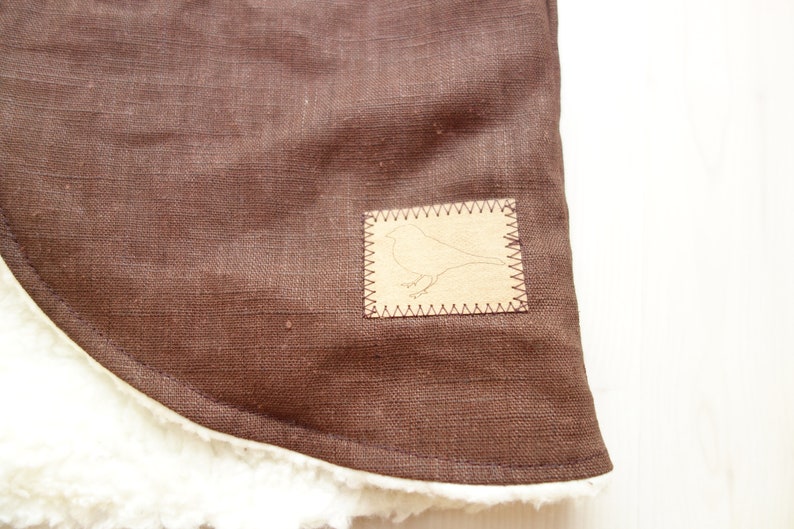 Vest Yarrow from linen with embroidery, brown, for children, girls, boys, brown image 2