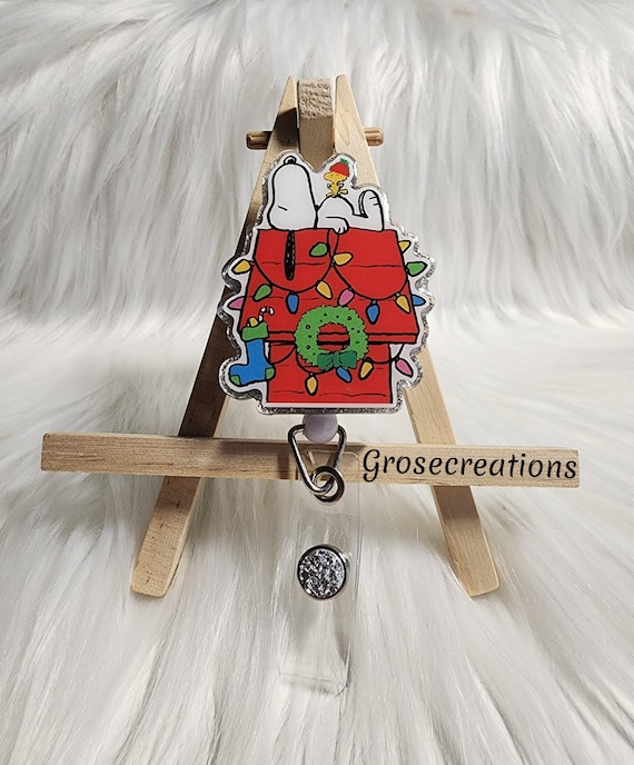 Snoopy and Woodstock Christmas Badge Reel 