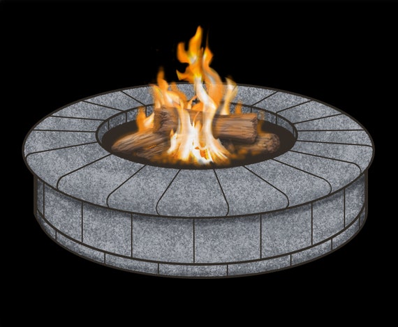 Stone Fire Pit Camping Clip Art Png Etsy