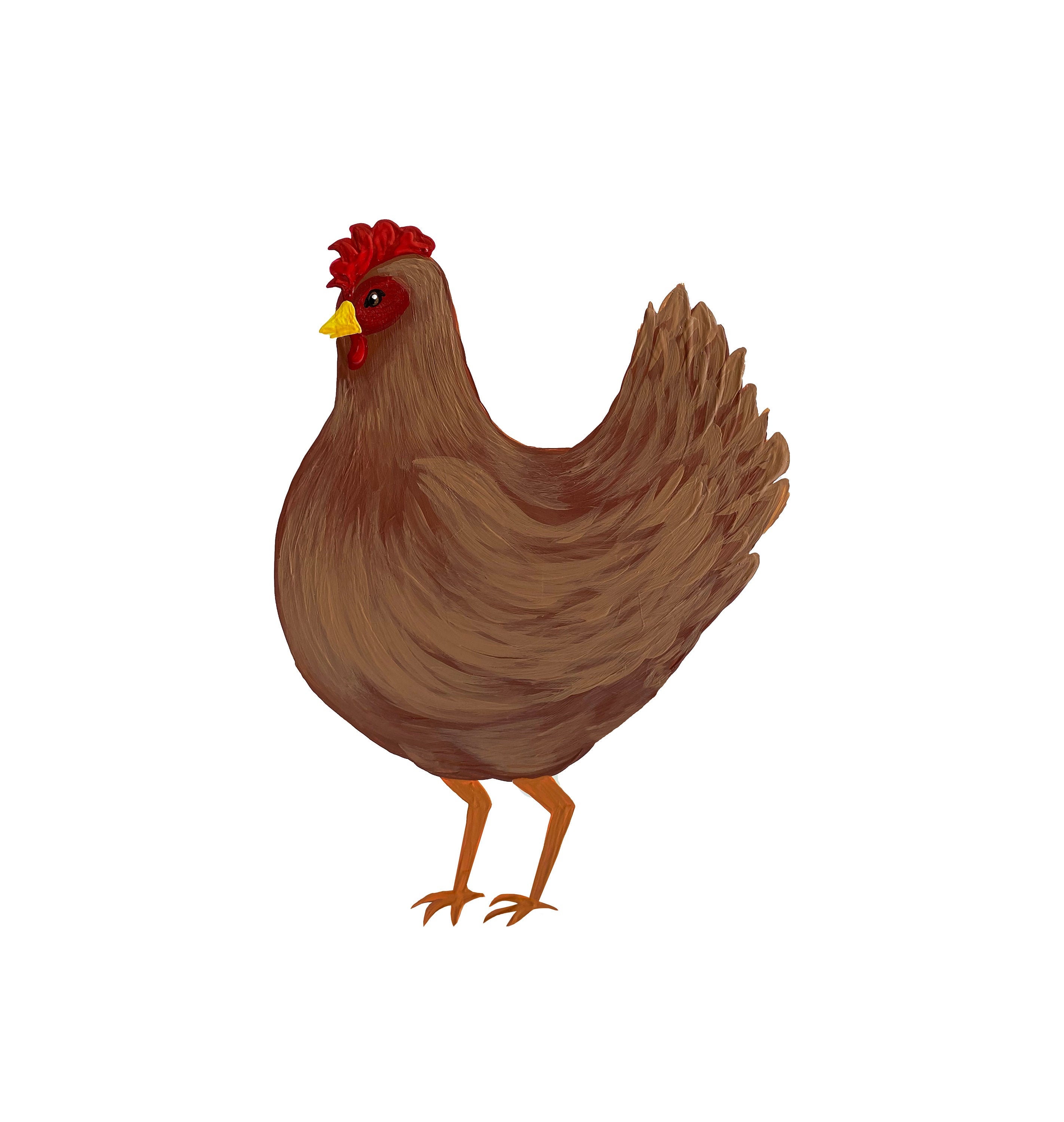 Hand-painted Brown Hen Chicken Clipart Digital PNG Download - Etsy