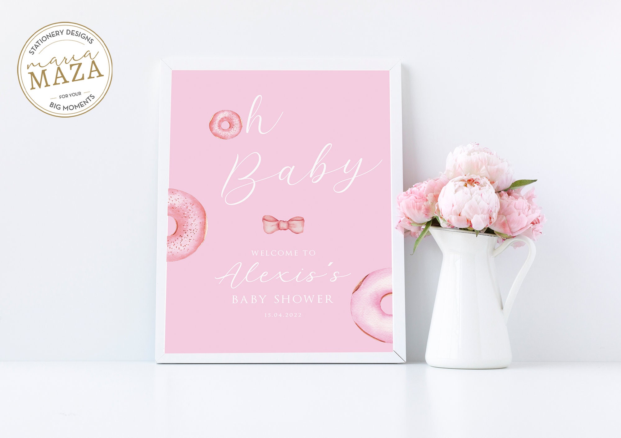Donut-Streuung Fotohintergrund Für Babyparty - 240x180 Cm Vinyl, Faltbar, Mädchen-Deko