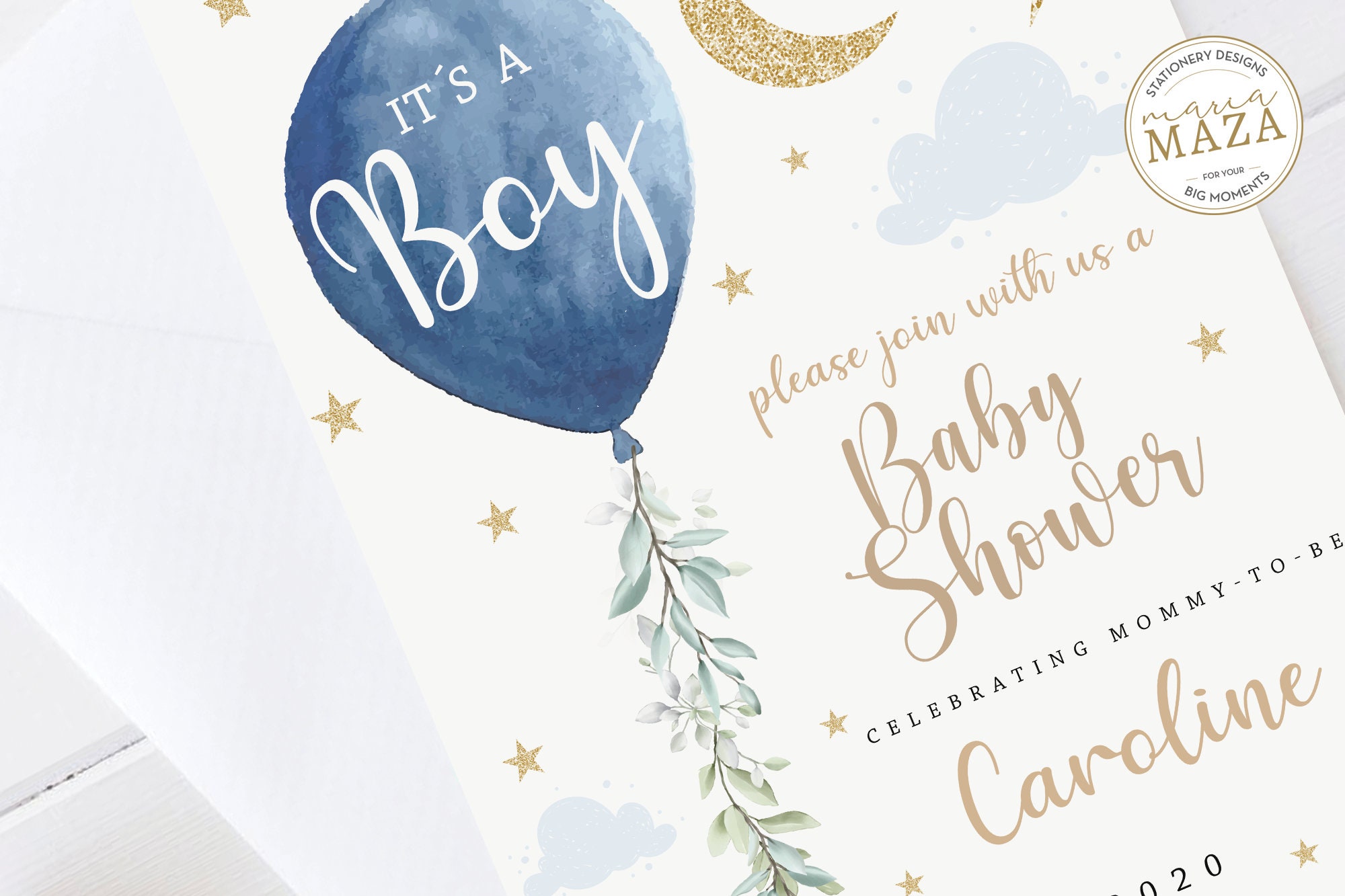 Editable Baby shower Invitation Boy Decoration Announcement | Etsy