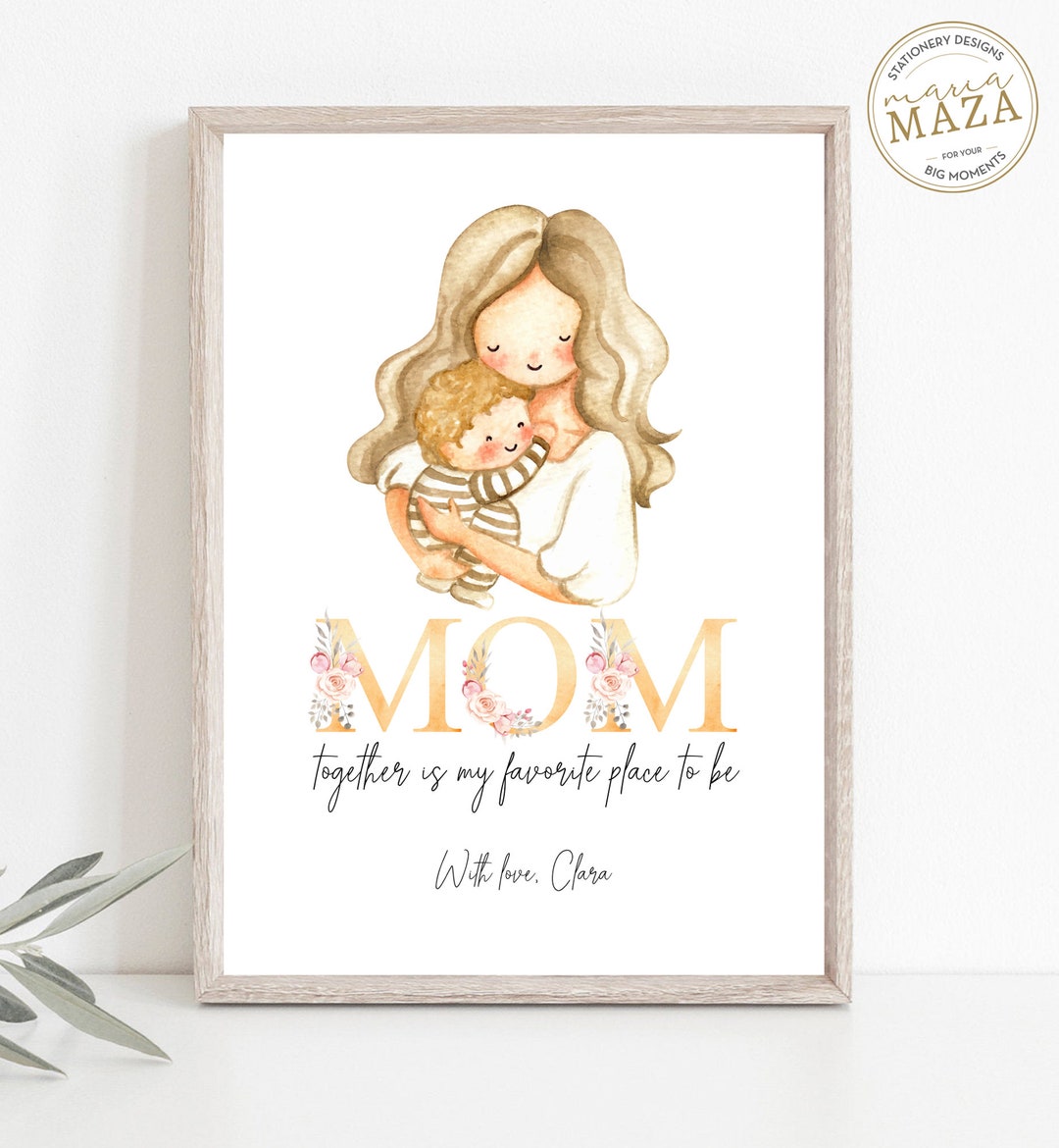 Personalized Mom and Daughter Art Print, Mother's Day Gift (digital ...