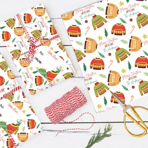 Ugly sweater christmas wrapping paper, Fiesta party decorations, Ugly christmas sweater svg, Christmas wrapping paper with name,Ugly sweater