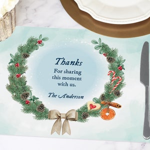 Custom paper placemats, Christmas paper placemats, Paper placemat for christmas, Christmas dinner plates, Christmas table decorations