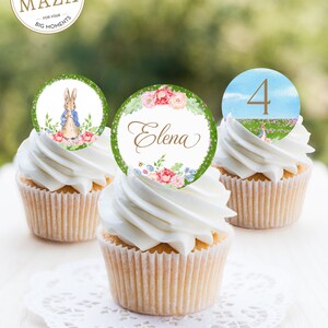 Peter rabbit cupcake toppers, Peter rabbit, Baby shower decor, Fiesta party decorations, Peter rabbit birthday girl decorations