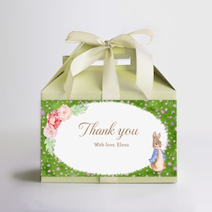 Peter rabbit gable box label, Peter rabbit, Peter rabbit party decorations, happy birthday box, Baby girl box label, Peter rabbit favor tags