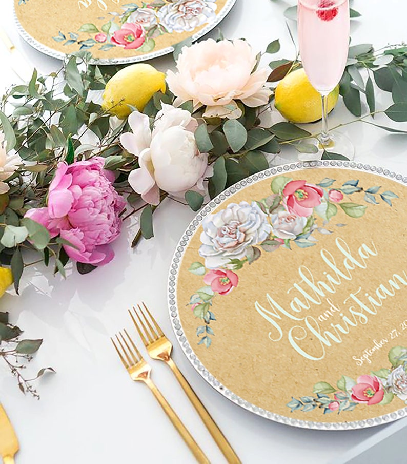Round placemats Round paper placemats Party decoration Etsy
