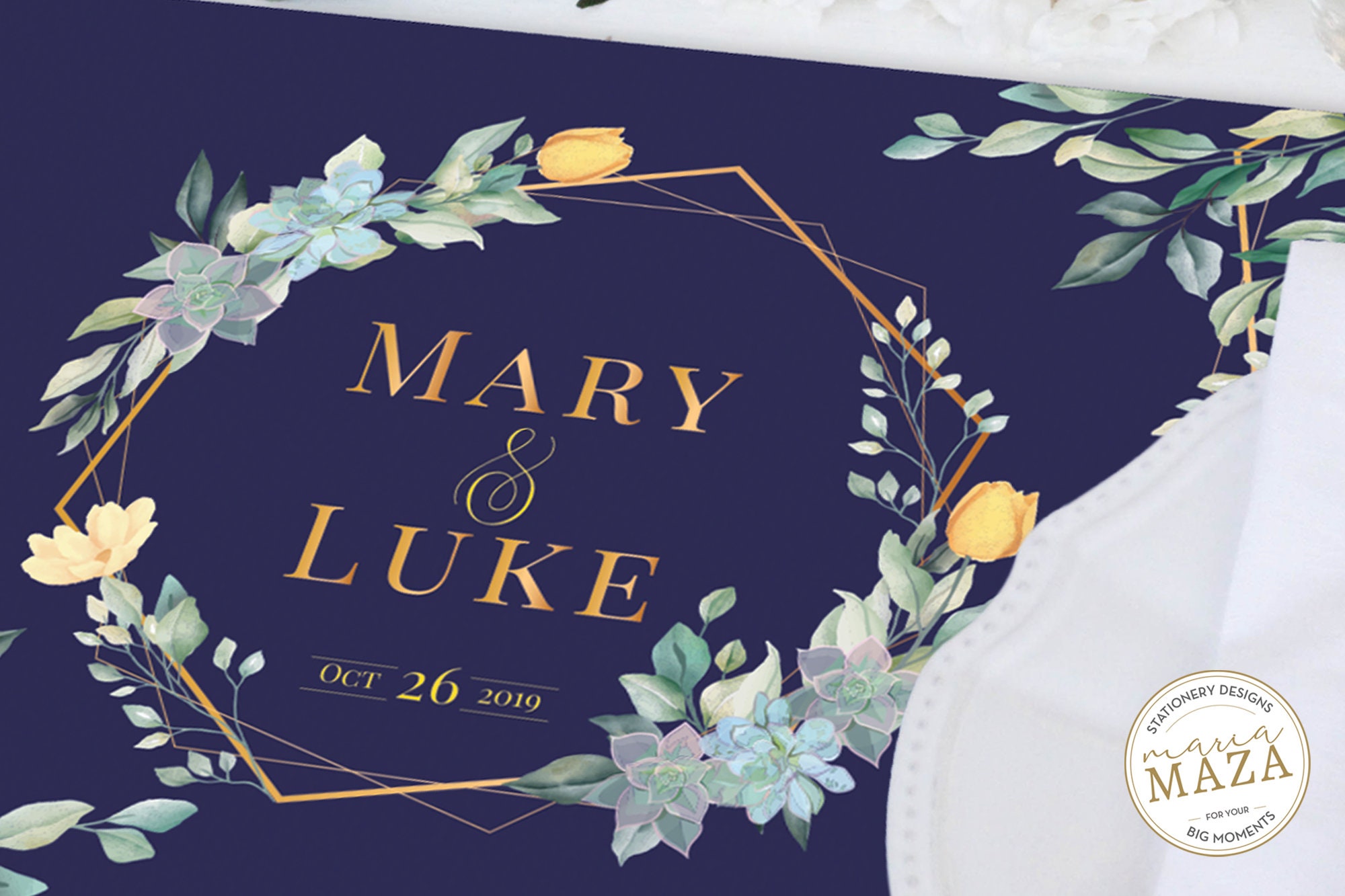 Navy Blue Paper Placemats Wreath Leaves Png Custom Paper Etsy