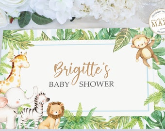 Safari Baby Shower Tischset: Personalisierte Kindergeburtstag Dekoration (Digitaler Download)