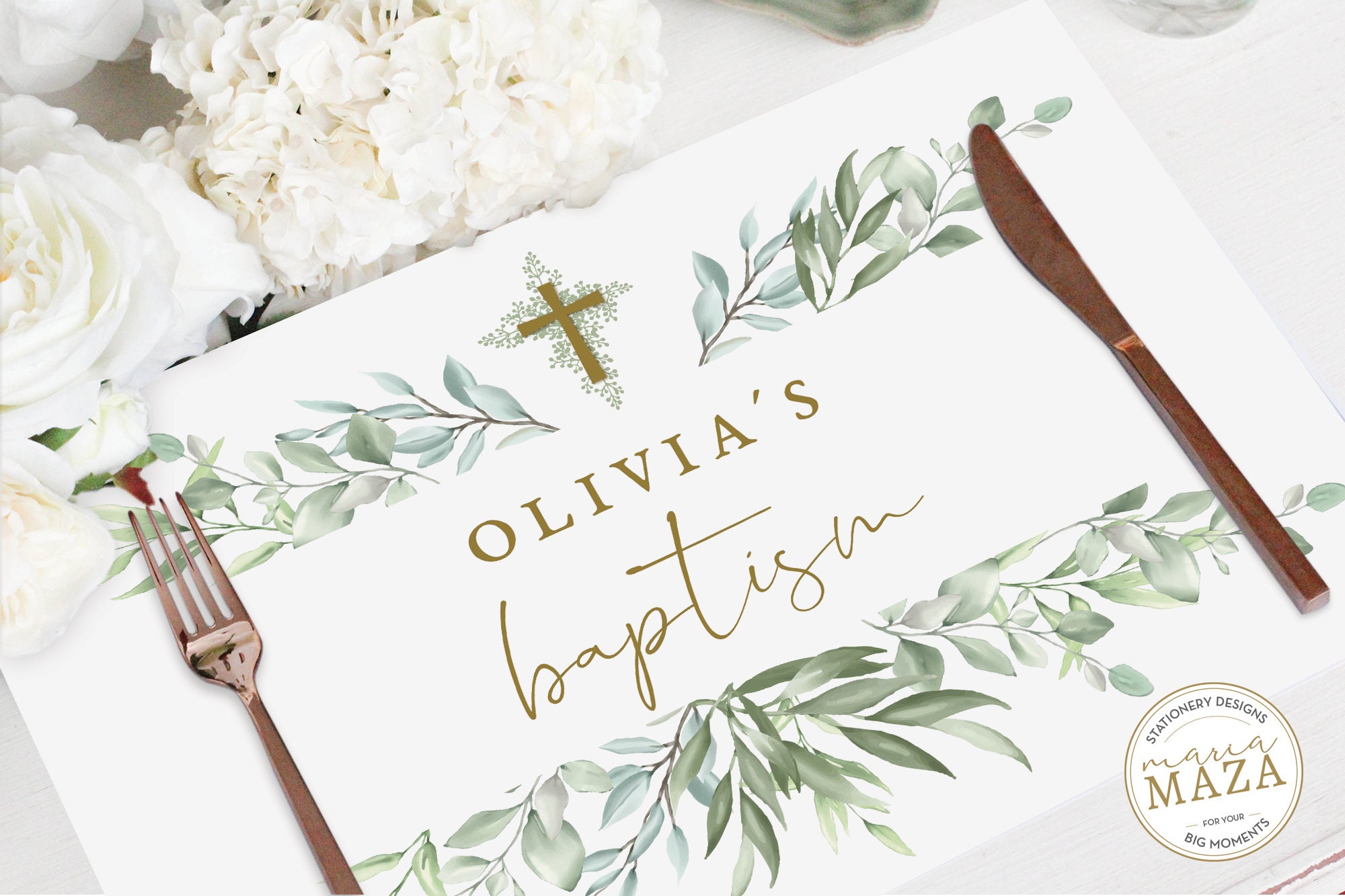 Girl Baptism Decor Baptism Paper Plates for Table Paper Etsy