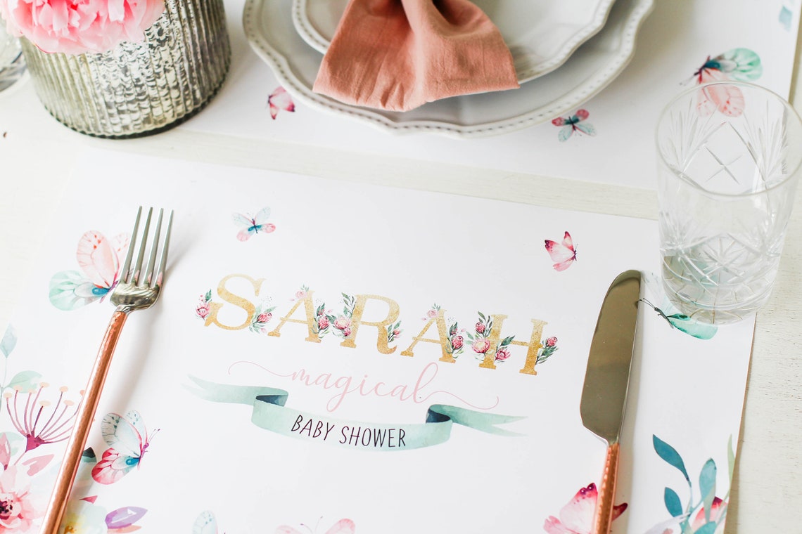 Baby Shower Placemats Custom Placemats Place Mat Etsy