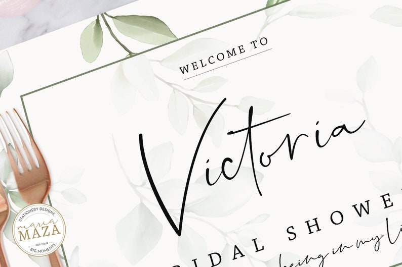 Editable Paper Placemats Bridal Shower Gifts Details for Etsy